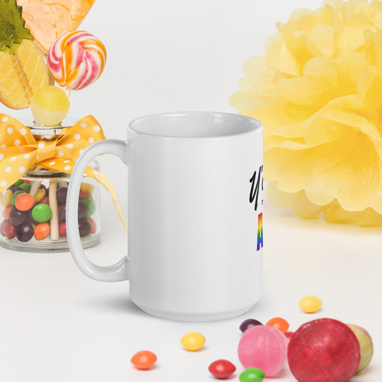 Y'all Means All white glossy mug