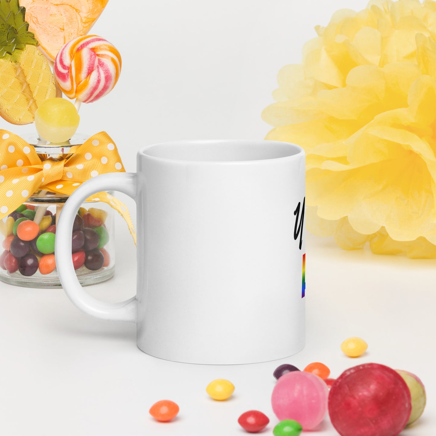 Y'all Means All white glossy mug