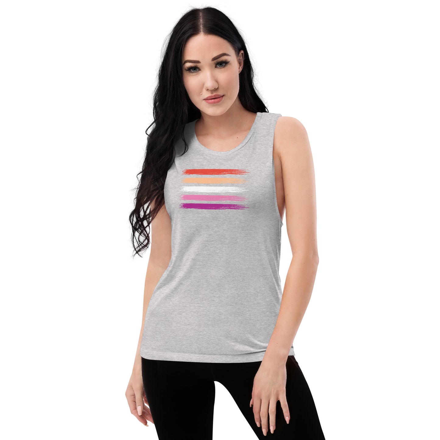 Lesbian Pride Flag muscle tank (women's sizes)