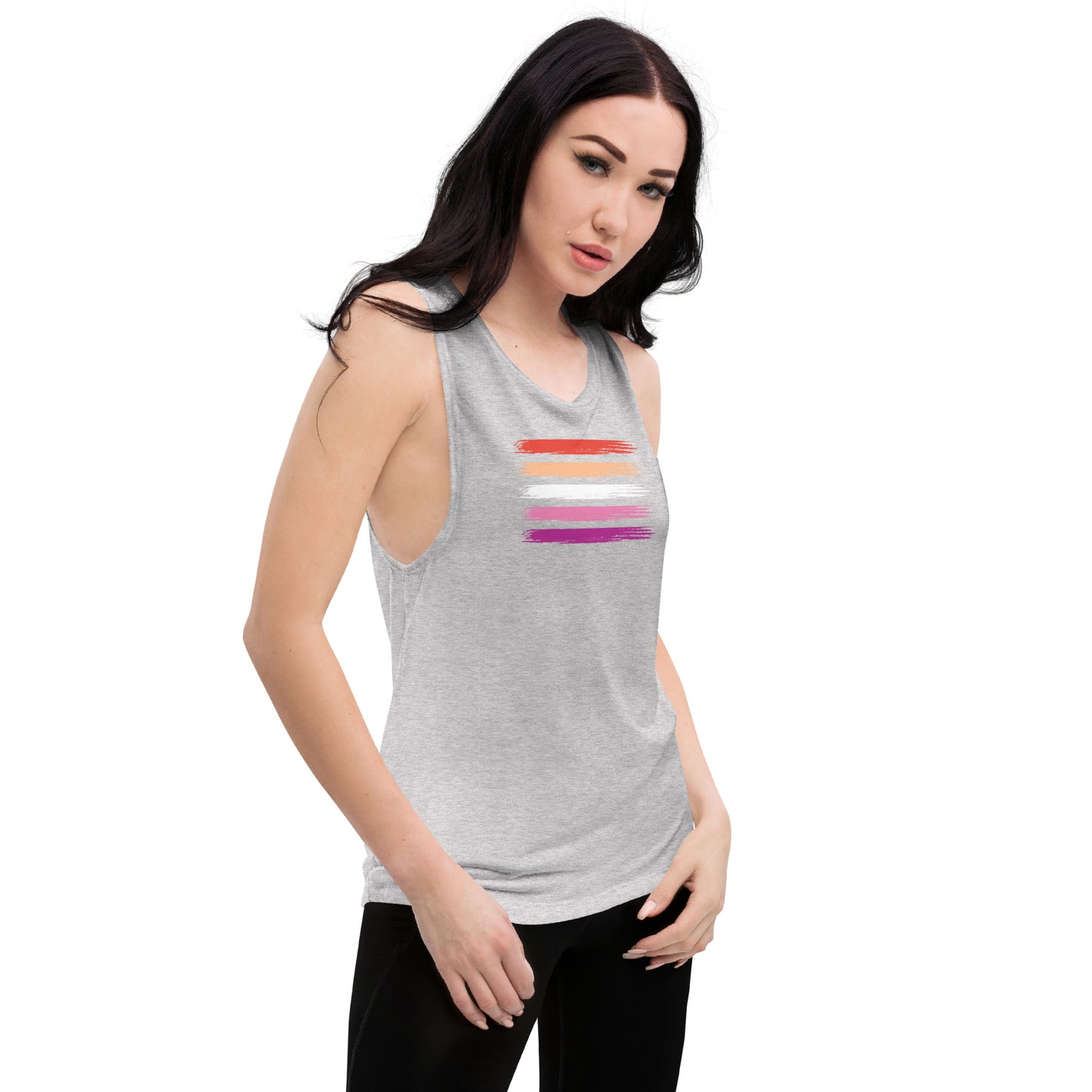 Lesbian Pride Flag muscle tank (women's sizes)
