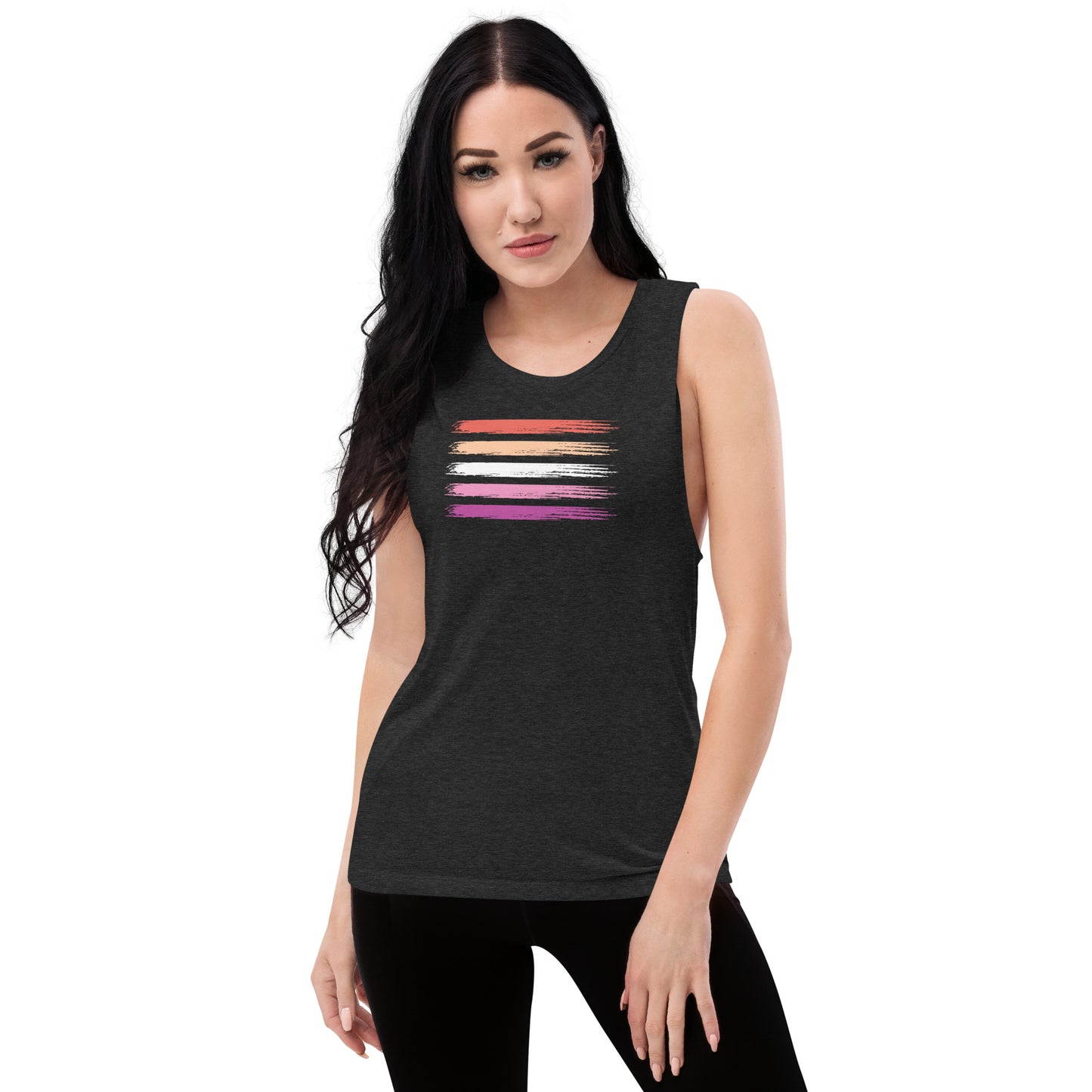 Lesbian Pride Flag muscle tank (women's sizes)