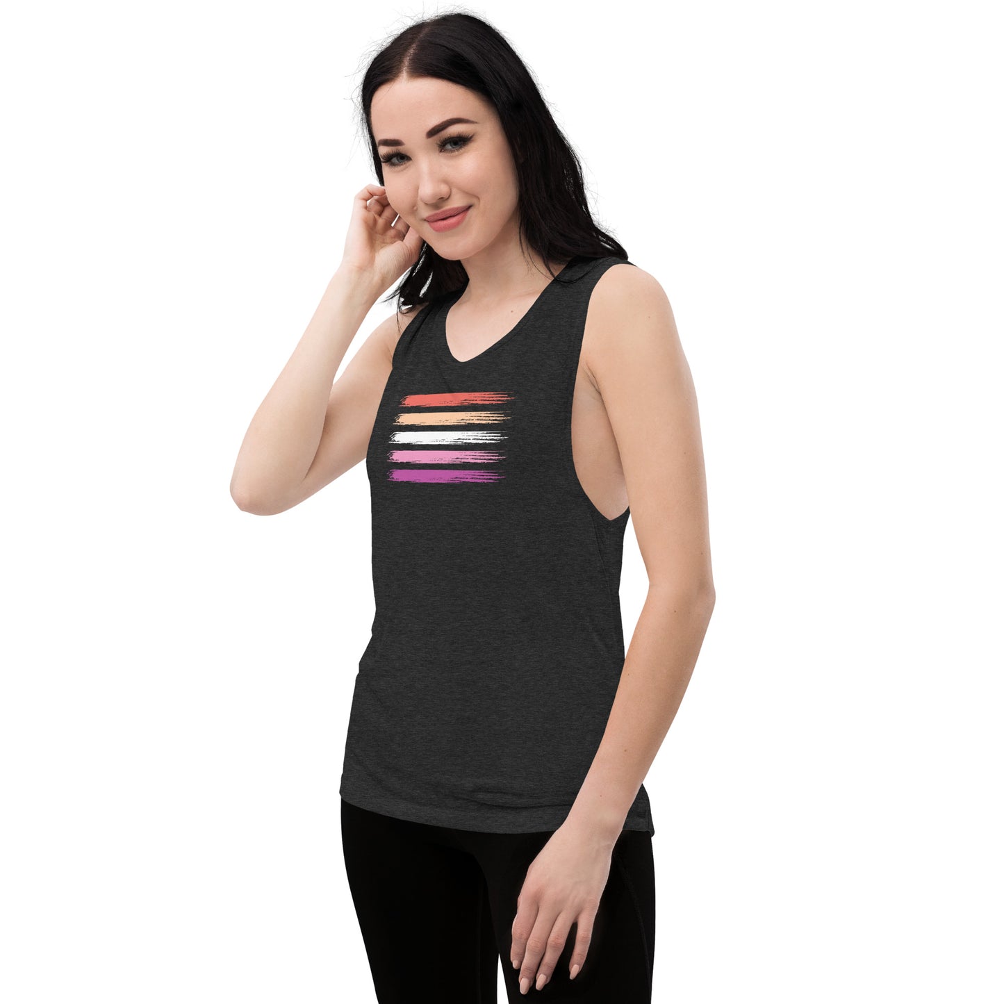 Lesbian Pride Flag muscle tank (women's sizes)