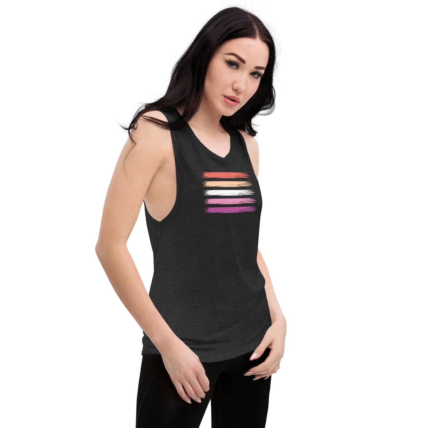 Lesbian Pride Flag muscle tank (women's sizes)