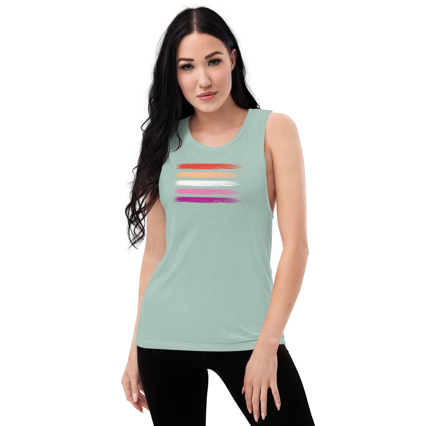 Lesbian Pride Flag muscle tank (women's sizes)