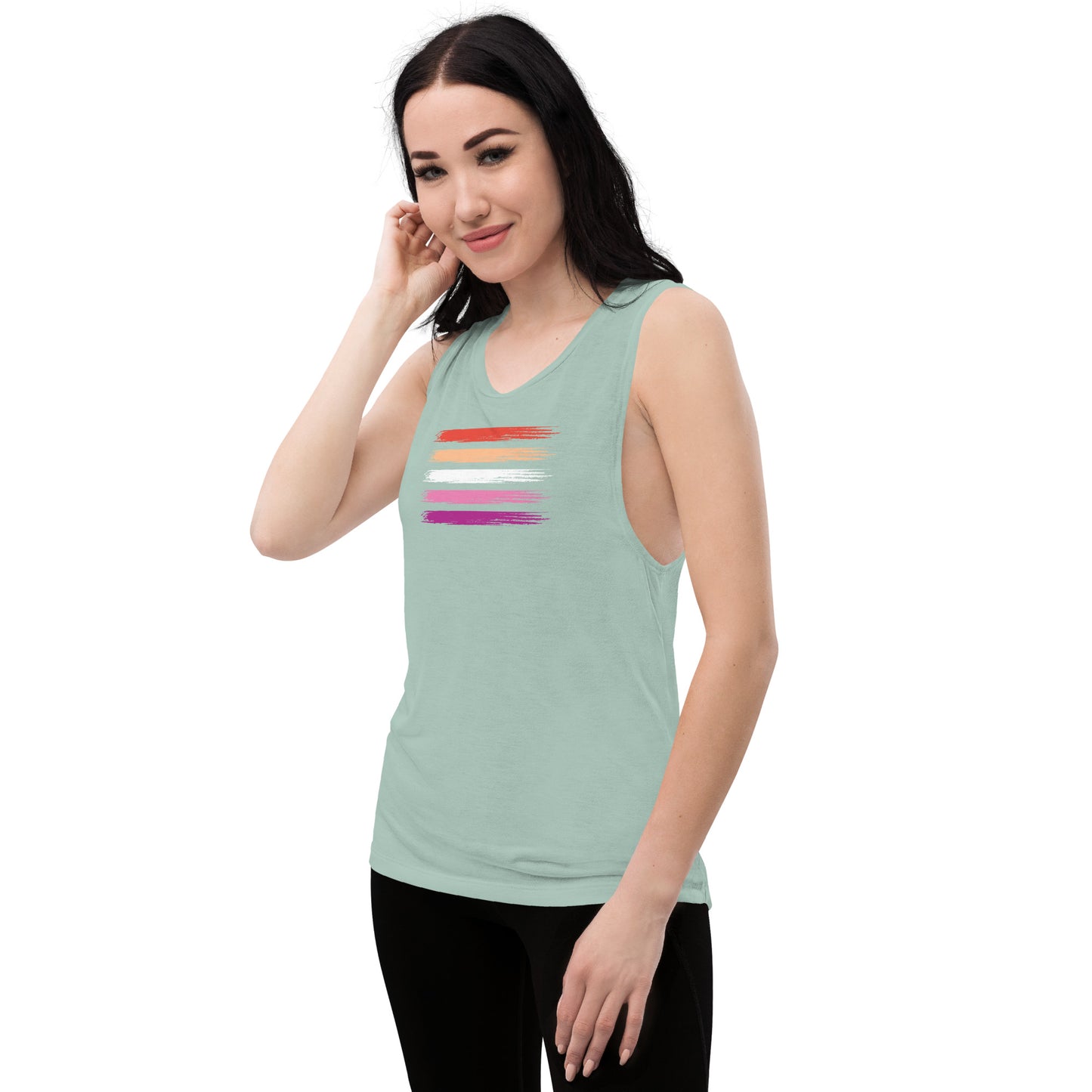 Lesbian Pride Flag muscle tank (women's sizes)