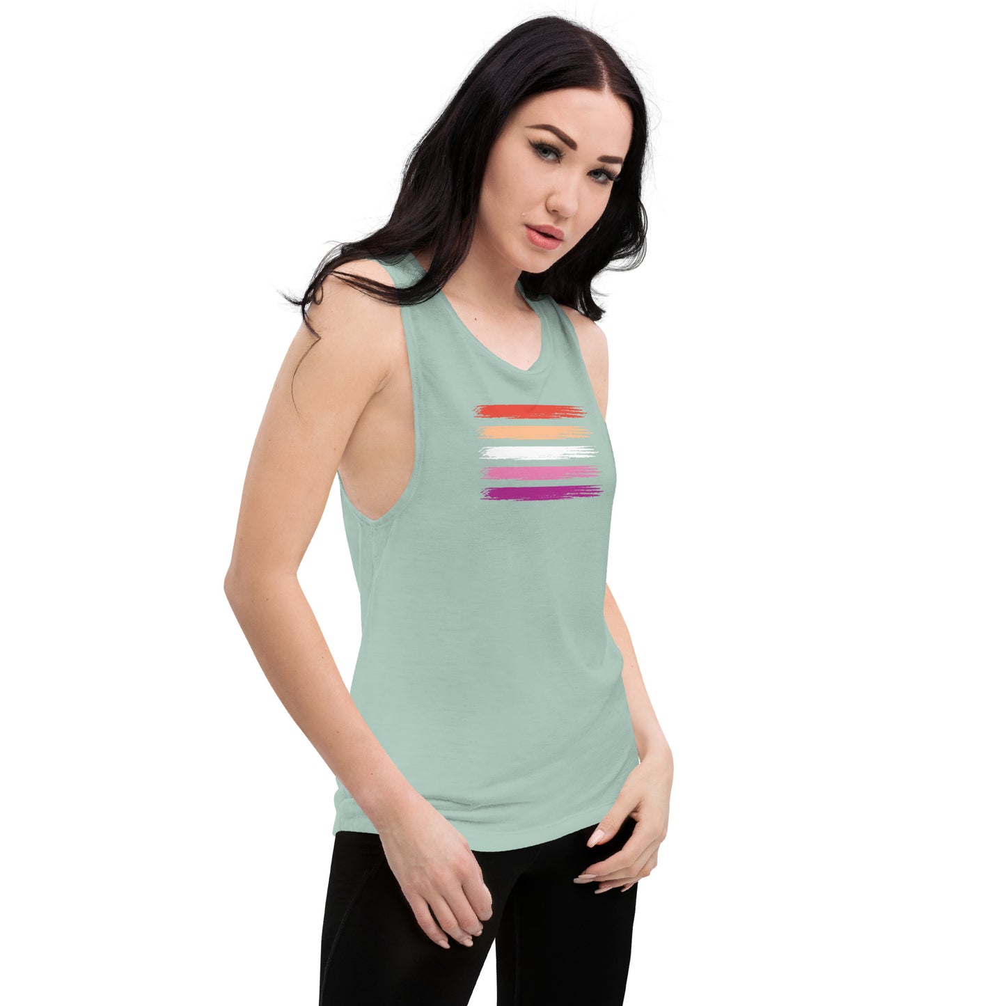 Lesbian Pride Flag muscle tank (women's sizes)