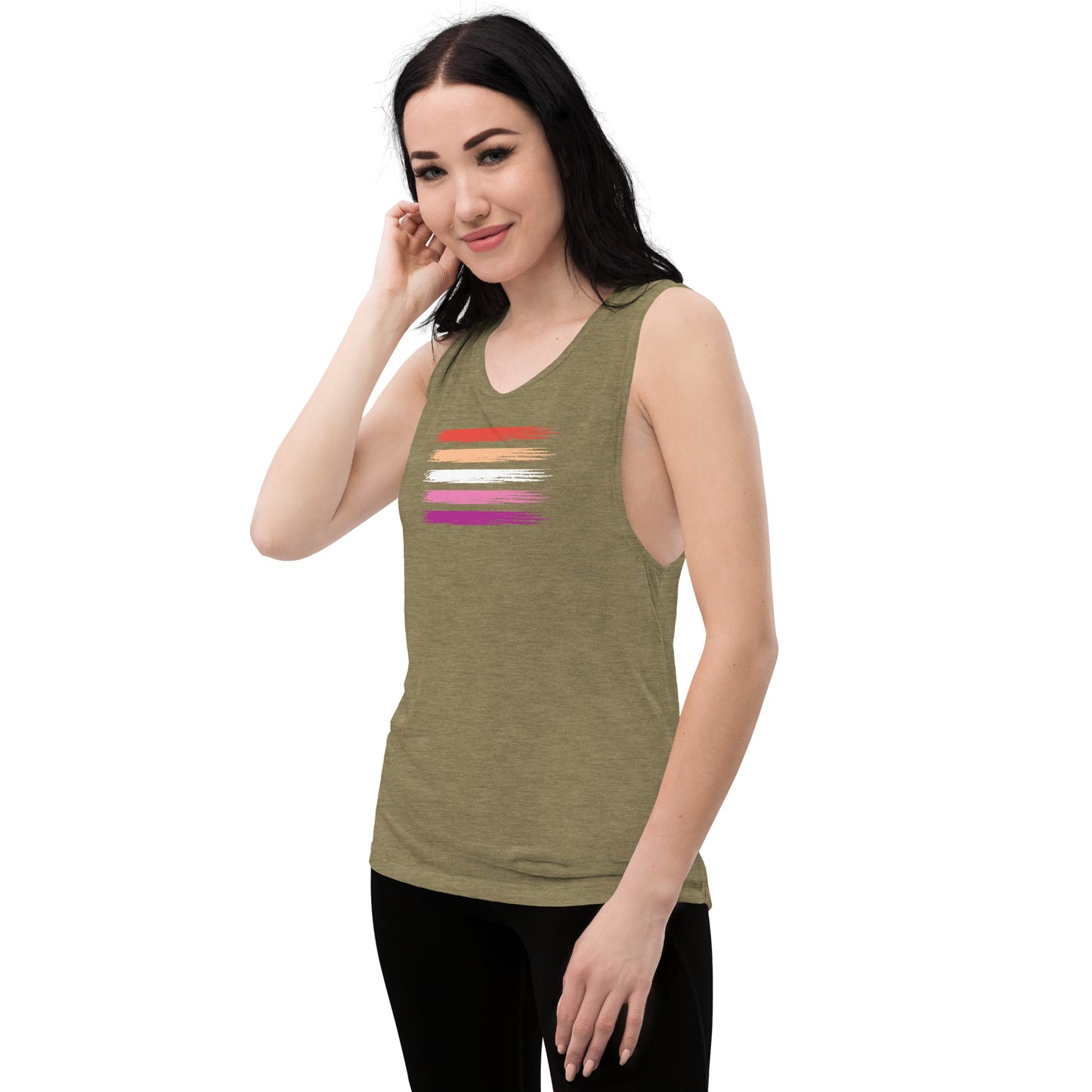 Lesbian Pride Flag muscle tank (women's sizes)