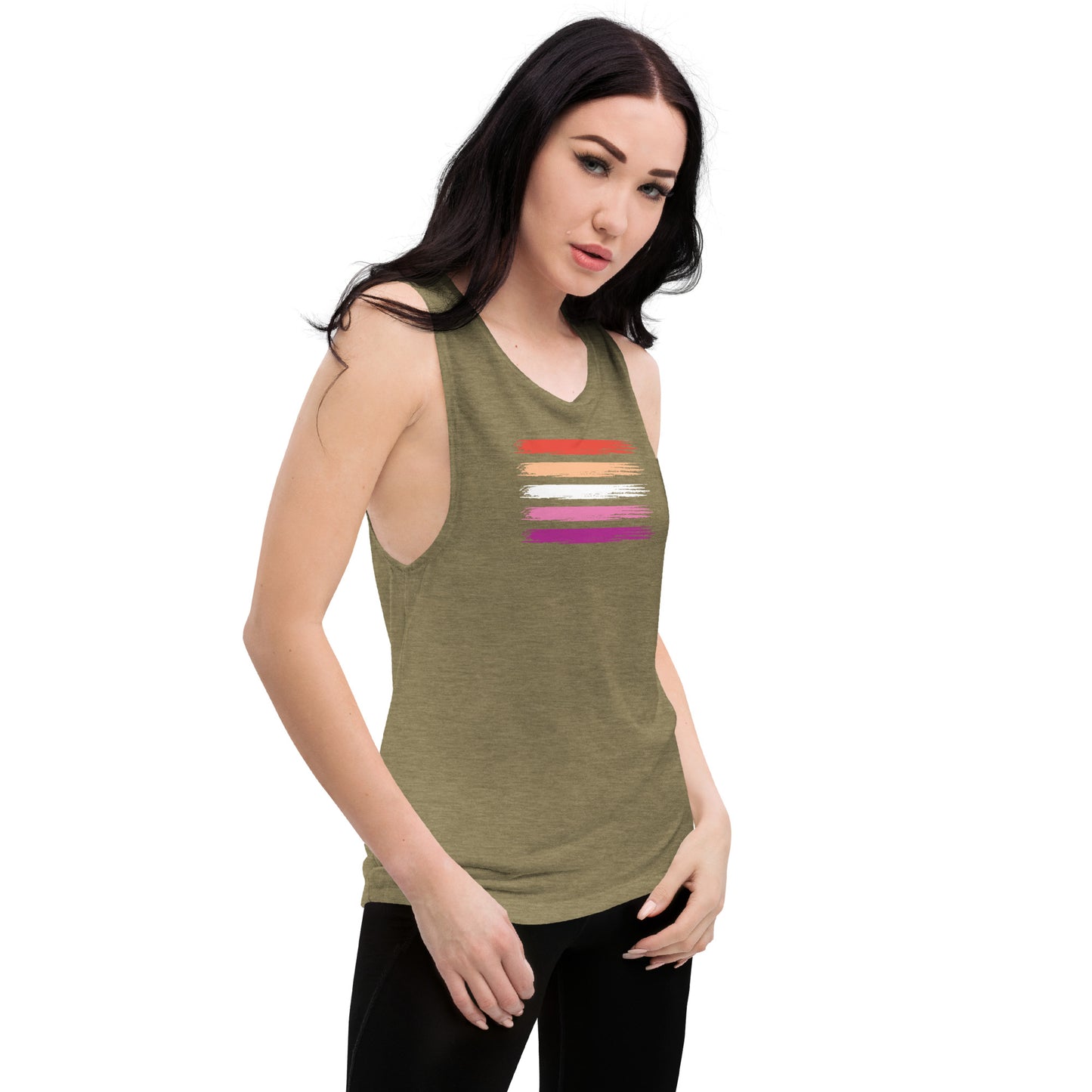 Lesbian Pride Flag muscle tank (women's sizes)