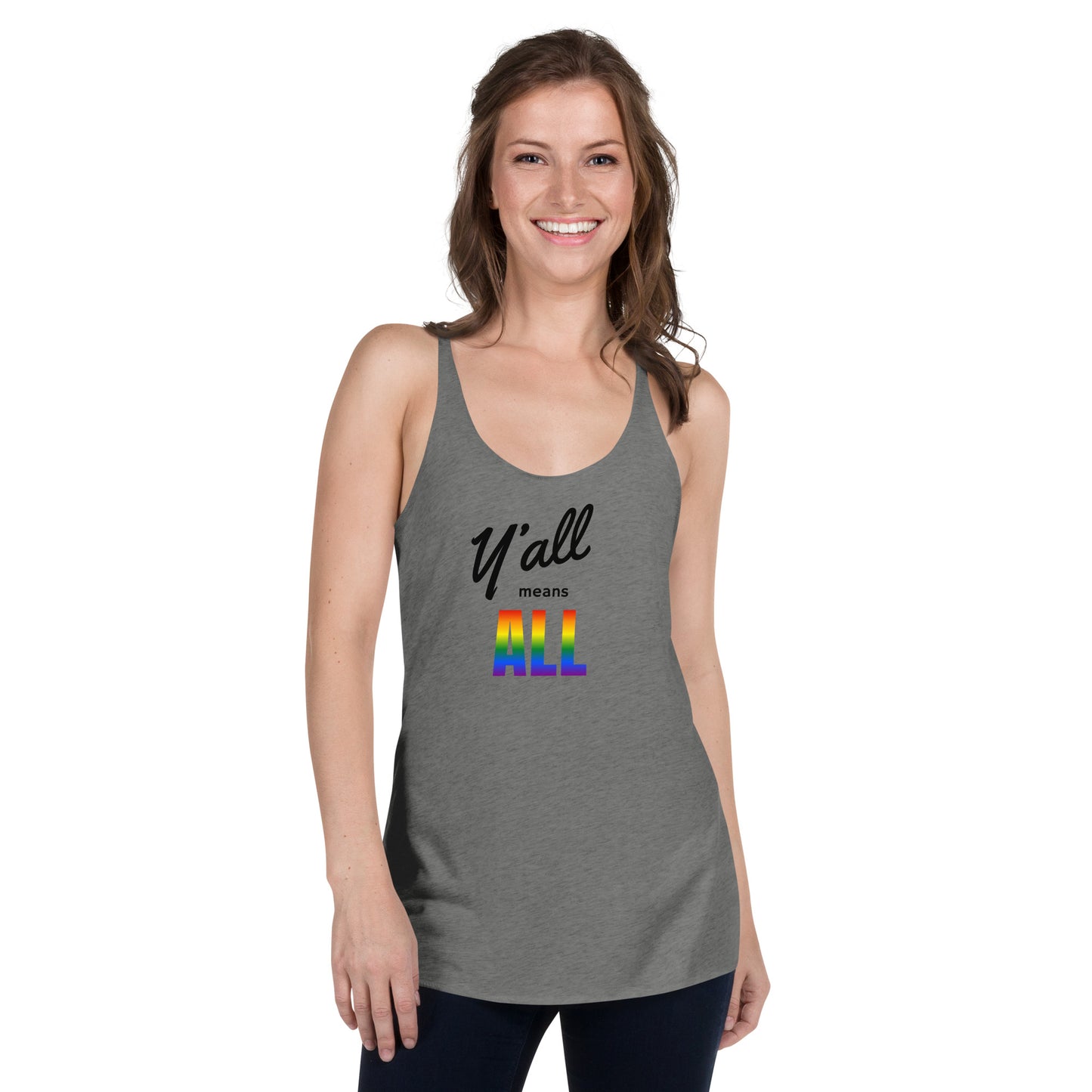 "Y'all Means All" Women's Racerback Tank