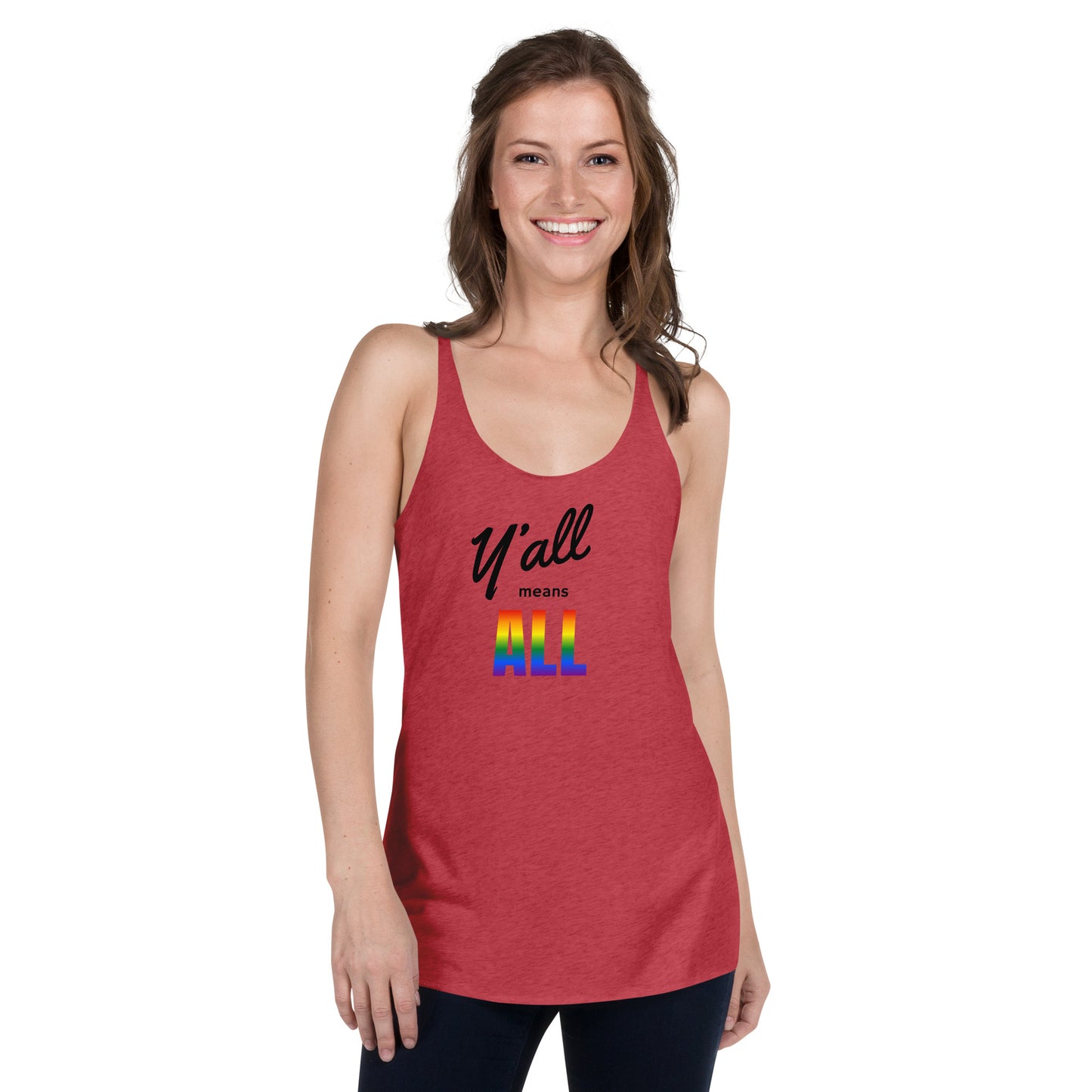 "Y'all Means All" Women's Racerback Tank