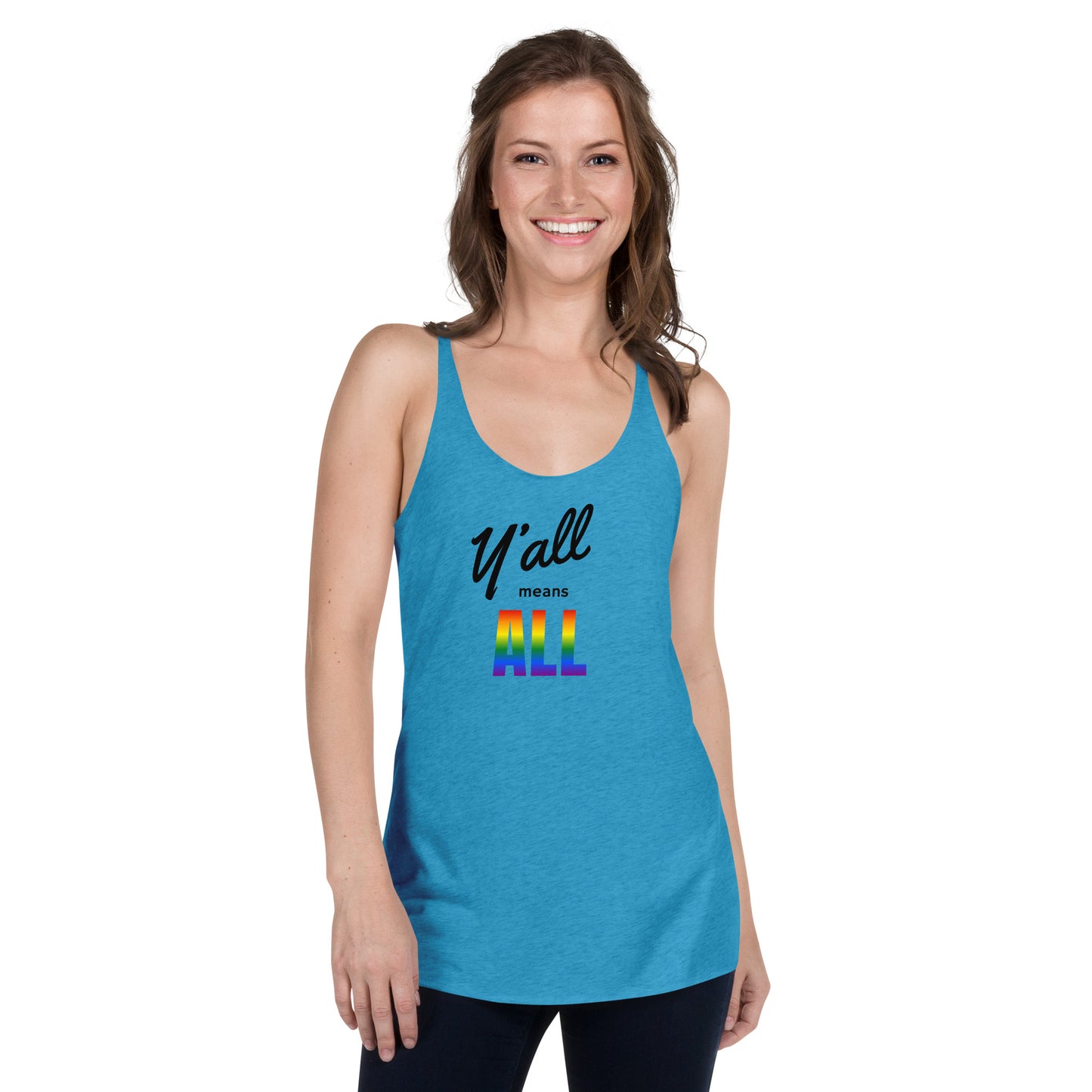 "Y'all Means All" Women's Racerback Tank