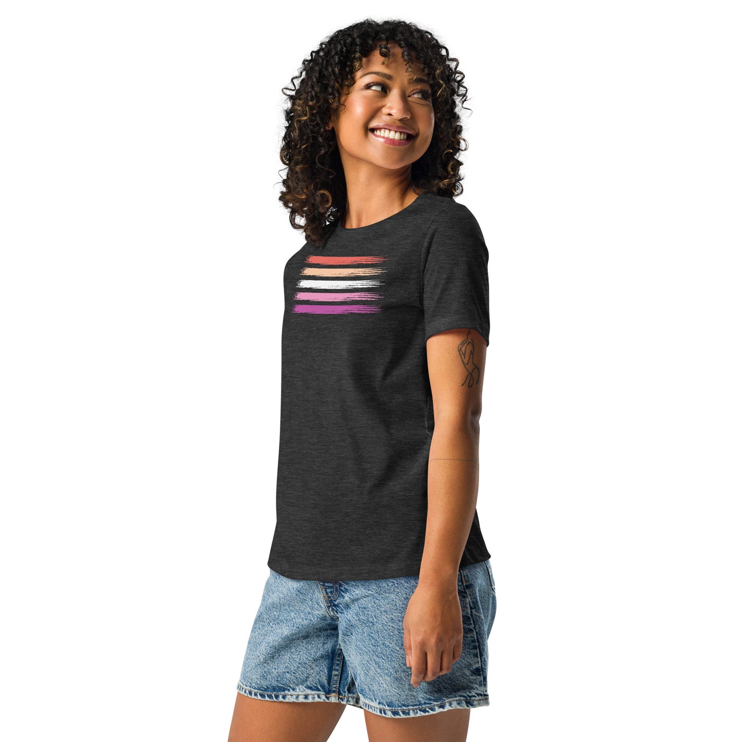 Lesbian Pride Flag relaxed t-shirt (women's sizes)