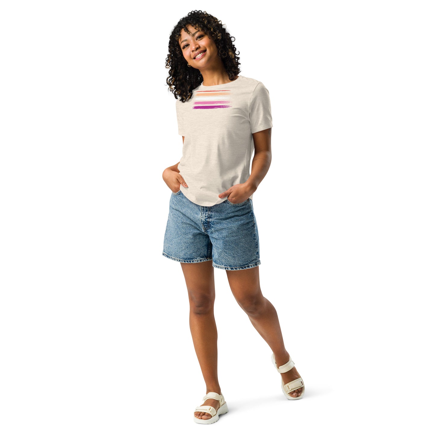 Lesbian Pride Flag relaxed t-shirt (women's sizes)