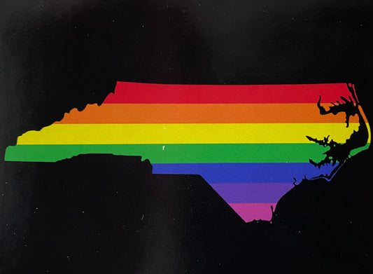 Rainbow North Carolina bumper sticker