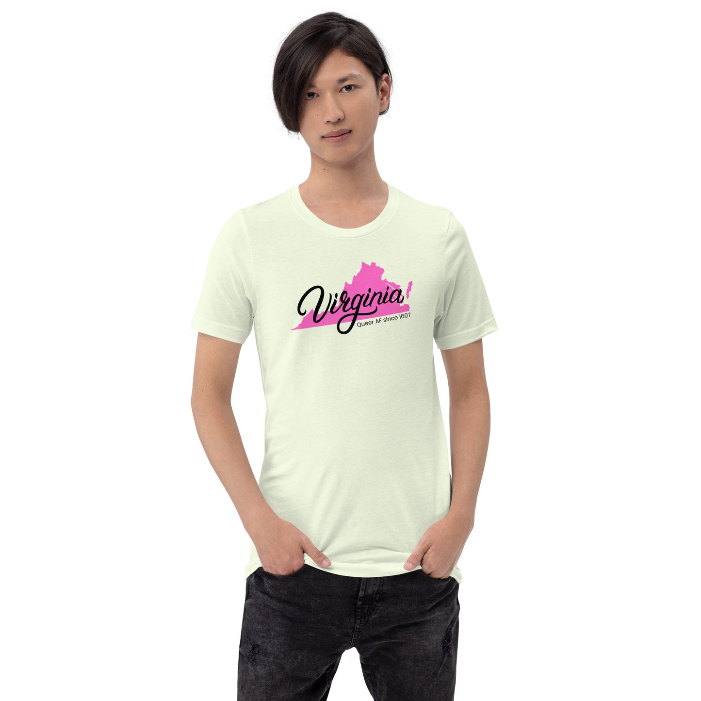 "Queer AF since 1607" unisex t-shirt