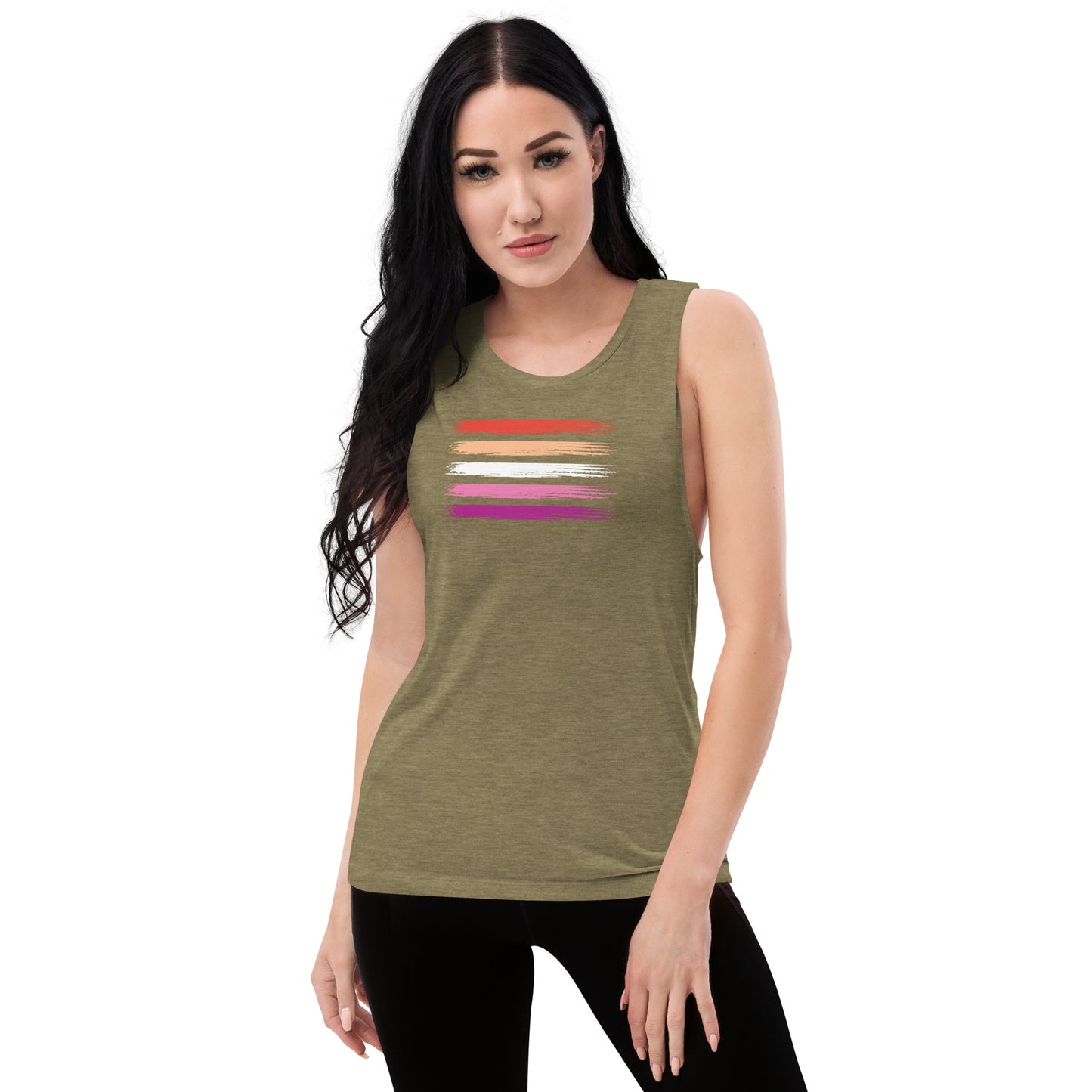 Lesbian Pride Flag muscle tank (women's sizes)
